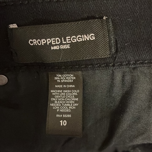 Express Black Cropped Mid Rise Legging Jeans, Size 10 - Picture 6 of 6